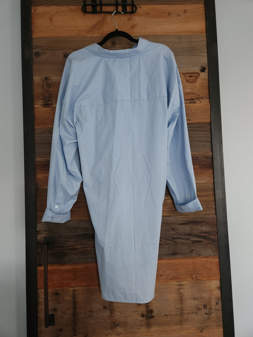NWOT Abercrombie blue long sleeve cotton poplin shirt dress XL - Picture 4 of 4